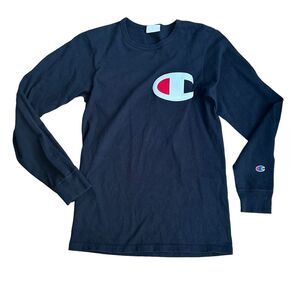 Champion Heritage C Logo Long Sleeve Shirt - Black, S